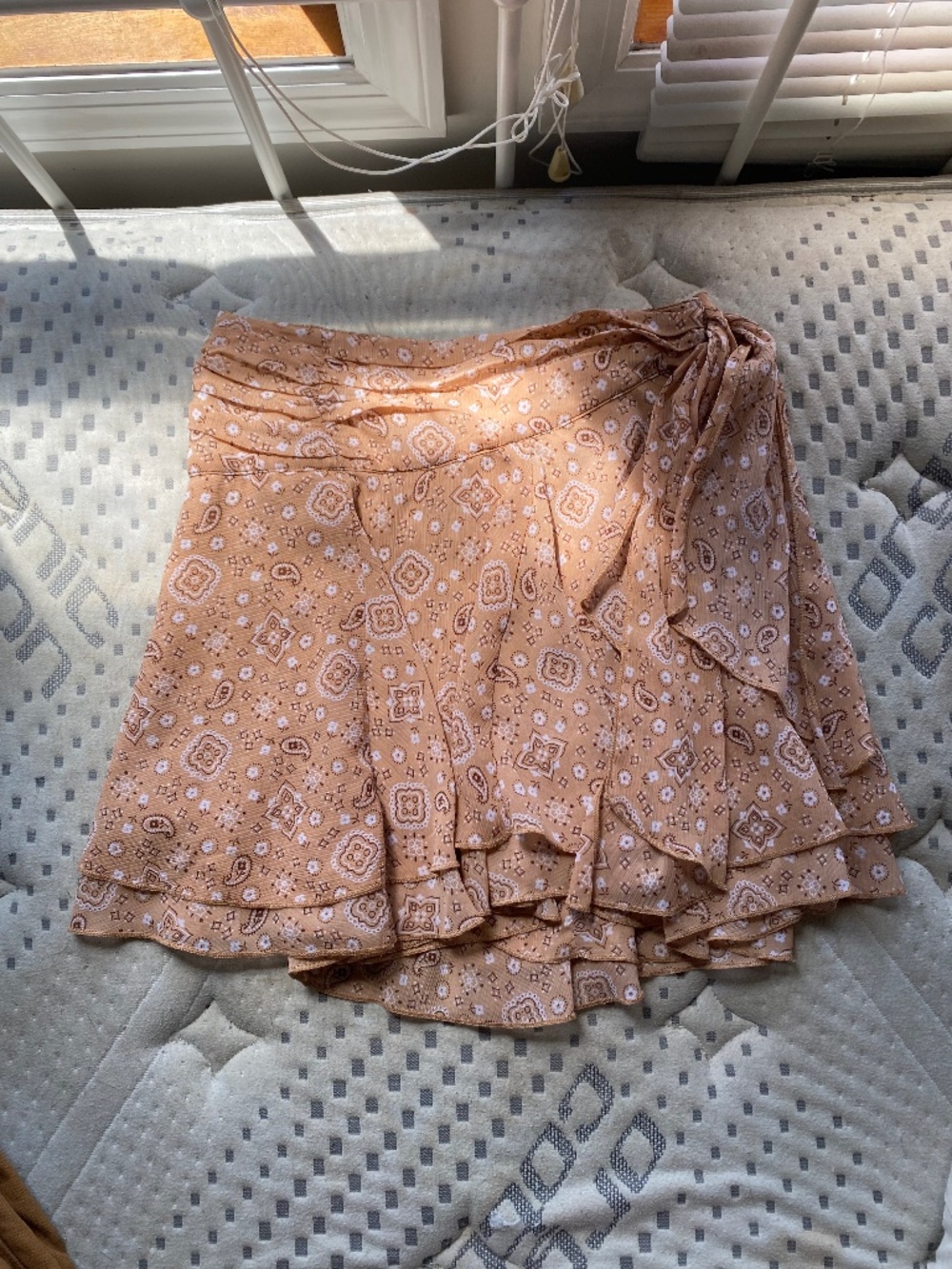 Aerie Paisley Miniskirt with Waist Tie